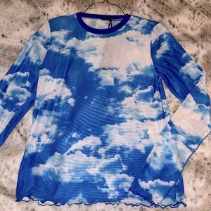 Mesh cloud print top